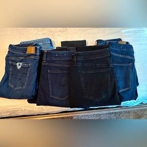 9 pairs of gently worn American Eagle Jeggings size 16 Short